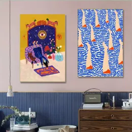 امرأة الشمال المجازين المزاجية الأريكة المهر قفز ملصقات مضحكة المطبوعات قماش اللوحة الملخص للحياة اليومية جدار الفن المنزل ديكور غرفة المنزل