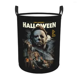 Borse per lavanderia Halloween Michael Myers Basket pieghevole abbigliamento grande vestiti bid -horror Movie baby Hamper