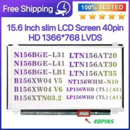 Skärm 15.6 Slim Laptop LCD Display Skärm LVDS 40 PIN NT156WHMN10 LP156WH3 TLS1 B156XW04 LTN156AT30 LTN156AT20 LTN156AT35 N156BGELB1