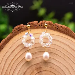 Kolczyki Dangle Glseevo ręcznie robiona perła dla przyjaciół na przyjaciela Prezenty urodzinowe Szklane kamienne biżuteria kobiety Orecchini GE0956