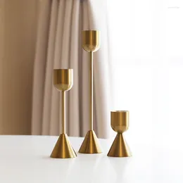 Candle Holders Interior Golden Holder Wedding Luxury Brass Pillar Sticks Vintage Cup Decoration Mariage Home