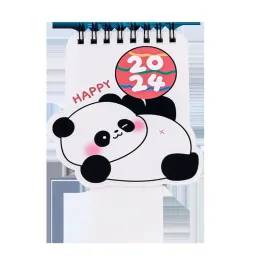 Calendario in piedi Flip con Pandas Pattern Academic Year Calendario in piedi