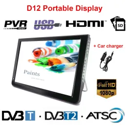 Chargers LEADSTAR D12 LED TV 11.6 inch Portable Display digital player DVBT2 ATSC Portable TV USB HDMICompatible TF Card Car charger