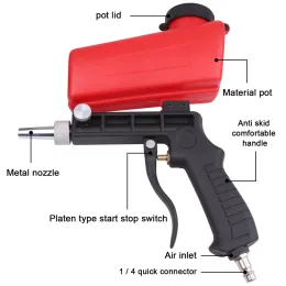 Pistola portatili portatili da 1/4 di pollice pneumatica sabbiatura pneumatica set di arrugginitura per esplosione regolabile pistola a spruzzo
