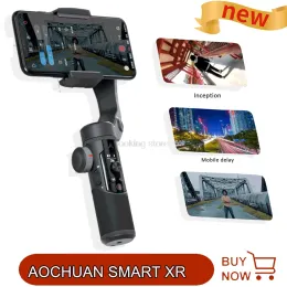 Gimbal vikbar 3 axel handhållen gimbal stabilisator selfie pinne för smartphone iphone xs max x samsung action camera aochuan smart xr
