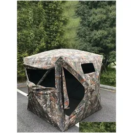 Tents And Shelters 2-3Persons Outdoor Cam Hunting Camouflage Tent Portable Pography Bird Watching Forest Mti Persons Waterproof Drop D Dh1Cv