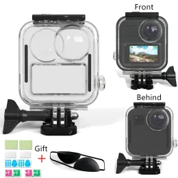 Kameralar GOPRO MAX ACTION KAMERA İÇİN Su Geçirmez Konut Kılıfı Dalış Koruyucu Kabuk 20m Lens Kapak Temperli Cam Aksesuarları