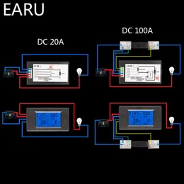 20A 100A AC 80-260V DC 6.5-100V Display Digital LED Voltímetro Amperímetro Wattmeter Medidor de energia de energia 12V 24V 110V 220V Volt Tester