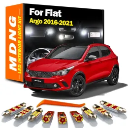 MDNG 9st Canbus Inget fel för Fiat Argo 2016 2017 2018 2019 2020 2021 Fordonslampor Led Interior Map Dome Light Kit Car Lamp