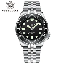 Steeldive SD1996 Mens relógio de mergulho Assista Automático Mechanical Mechon Meching Watch Bracelelet NH35 41mm Watch Men Watches 240409