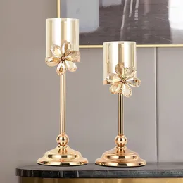 Candle Holders Candlestick mosiężna uchwyt Candelabro Aesthetic Gold Jading Table Decor Velas Luxury Home xf40xp