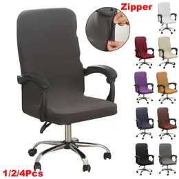 Stuhl umfasst Computerbüro drehbar mit Reißverschluss Stretch Anti-Rutsch rotierender Sessel Hülle Schreibtisch Aufgabe Sitzschlupfschutzschutz L.