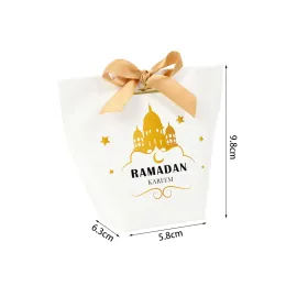 5/10 pezzi di scatole di carta Mubarak Eid 2024 Ramadan Kareem Gift Candy Cookie Box Borse Eid al-Fitr ISLAM Festival Muslim Party