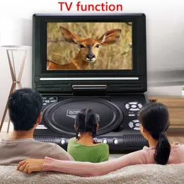 Taşınabilir 7.8 inç tv ev araba dvd oynatıcı hd vcd cd mp3 hd evd player tv/fm/usb/game function-eu fiş ile