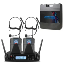 NTBD-Pro GLXD4 Vaka aşaması performansı ile karaoke 600-699MHz UHF Profesyonel Çift Kulaklık Mikrofonları Sistemi Top Satış