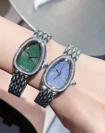 Fashion Light Luxury Snake Head Full Diamond Classic Brand Diamond Double Ring All-Match Quartz Women Watch