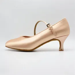 أحذية BD Dance Women أحذية قياسية N138 SATIN SONE SOLE SELLEINE LEATHY FREED TAN SATIN HIEL HIEL CHEEL BALLED RATH