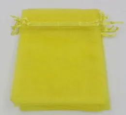 Lemon Yellow 7x9cm 9X11cm 13X18cm Organza Jewelry Gift Pouch Bags For Wedding favorsbeads Accessories5245450