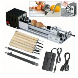 Mini Machine Tool, 12-24V Woodworking Diy Wood torre de moagem de torno - Managem de retiradas de polimento de broca de ferramentas rotativas de broca