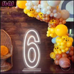 70cm LED grande número 1 2 3 4 5 6 7 8 9 0 Sinais Light Up Birthday Wedding Party Decor Números de aniversário personalizados Lâmpada Crianças Presente