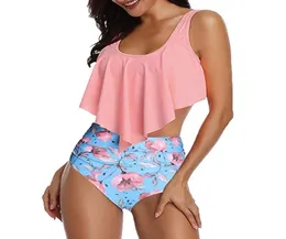 Women Swimwear High Waist Swim Suit Spaghetti Strap Sexy Floral TwoPiece Suits Retro Bathing Plus Size 329 Women039s Tracksui1288884