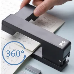 Pens 360 Rotatable Stapler Verwenden Sie rund um die Uhr Staples Standard Zeitung Long Stapler Stapling School Mühelosen Büro -Buchbindungszubehör