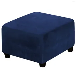 Chair Covers Home Furniture Protector Dirt Resistant Soft Elastic Velvet Ottoman Cover Footstool Slipcover Modern Full Coverage Dustproof