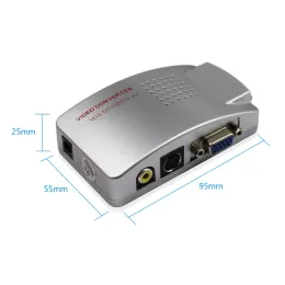 Wiistar VGA إلى AV RCA Converter VGA إلى AV S Video Adapter Adapter Switch Box TV PC 1080p شحن مجاني