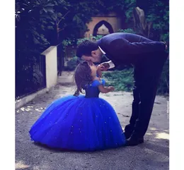 Nuova Royal Blue Flower Girls039 Dress Princess Ball Gown Perle pieghettate Tulle Luton Girls039 Birthday Party Custom Made7989095