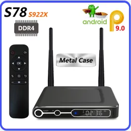 Box S78 Amlogic S922X Android 9.0 Smart TV Box DDR4 4GB 32GB BT 5G WIFI 1000M LAN 4K HD SET TOP BOX MEDIA PLAYER VS AM6B PLUS