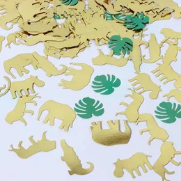 Party Decoration 100st Jungle Animal Safari Theme Confetti Zoo Shape for Wild One Baby Shower Födelsedagstillbehör och dekor