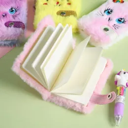 Diario di peluche Impezza Notebook per gatti per ragazze con portachiavi Diario di peluche Secret Diario di scrittura Disegno Tassutico Design Design