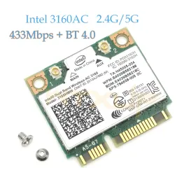 Карты Mini PCIe для Intel 3160 3160HMW Wi -Fi беспроводной ноутбуки Двойной полосы 2,4 ГГц 5 ГГц 802.11AC 3160AC + Bluetooth 4.0