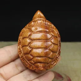 Miniature Sculptures Ornaments Wooden Carved Animal Crafts Turtle Luxury Desktop Accessories Statue Home Decoration