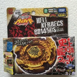 Tomy japonês beyblade metal fusion fusion bb99 hell kerbecs bd145ds girando top topys 240329