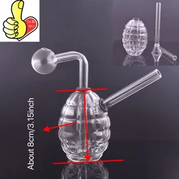 Partihandel reser granat bubbler glas oljbrännare rör bong mini handvatten tobaksrör vattenproppar dab rigg trubbiga bubblor för rökning