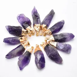 Anhänger Halsketten Großhandel 12pcs/Los Mode gute Qualität natürliche Amethysts unregelmäßige Anhänger für Schmuckzubehör machen