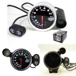 315quot80mm White Led DE Style Tachometer Rpm Gauge Stepper Motor With Peak And Waring 18 Cylinder 12V Auto Gauge9434656