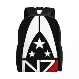 حقيبة ظهر مخصصة مخصصة Mass Effect Alliance N7 Men Fashion Bookbag لحقائب المدارس الجامعية
