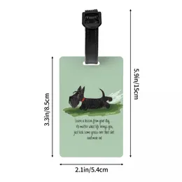 Niestandardowy kawaii Scottie Dog Bagage Tag with Name Card Scottish Terrier Prywatna okładka ID Etykieta do walizki z torbą podróżną