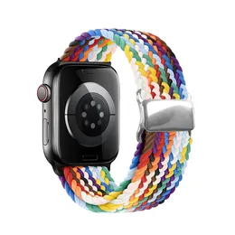 Do Apple Watch Pletające podwójne ucha Magnetyczna klamra Pasek zegarkowy Iwatch Watch Pętla Nylonowa pasek