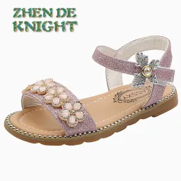 Sneakers Sandały Dziewczęce dla dziewcząt Summer Princess Shoe Kids Elegancki sandał moda kwiat buty na plaży 2022 3 5 6 7 8 9 10 11 12 rok