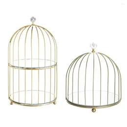 Decorative Plates Bird Cage Makeup Organizer Storage Rack Holder For Cake Kitchen Countertop