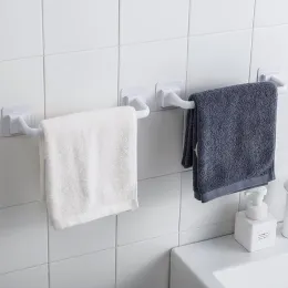 No-punch Bathroom Towel Rack Self-Adhesive Towel Rod Towel Bar Wall Bath Towel Holder Rail Rack Pot Lid Dishcloth Storage Stand