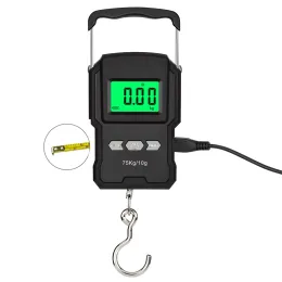 WeiHeng Portable Mini Digital Hand Held 75Kg 10g Fish Hook Hanging Scale Electronic Weighting Luggage Scale LED Display Balance