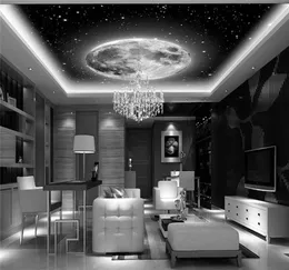 Space Galaxy pianeti PO Wallpaper Wallpaper arte personalizzato sfondi 3d murale per soffitto murale camera da letto grande parete arte bianca nera decorazione ki2658148