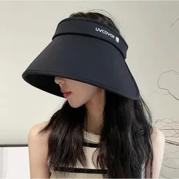 Women Sun Visor Hats Beach Foldble Roll Up Wide Brim Outdoor Travel Summer UV Protection Overdimased Cap Cruise Wear for Women240409