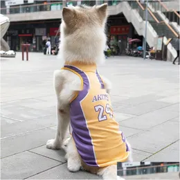 ملابس الكلاب الرياضية سترة كرة السلة قميص بارد تنفس قطة الحيوانات الأليفة ربيع الصيف أزياء القطن قميص ليكرز الكلاب كبيرة dro dhzxr