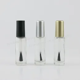 Garrafas de armazenamento 20 x 8 ml garrafa de esmalte de vidro transparente com tampa de plástico 8 cc contêineres cosméticos vazios Tampa de escova preta dourada prateada