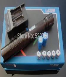 Новые синие синие лазерные указатели 200000 м 450 нм Lazer Beam Beam Hunting Hunting5 Caps Зарядное устройство для подарочного Box9836407
